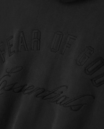 FEAR OF GOD ESSENTIALS Embroidered Zip-Up Hoodie - Vintage Black