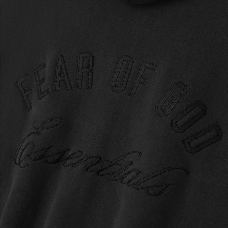 FEAR OF GOD ESSENTIALS Embroidered Zip-Up Hoodie - Vintage Black