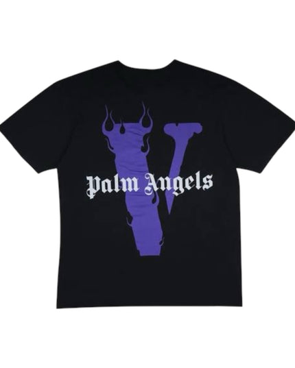 VLONE x Palm Angels Purple Logo T-Shirt - Black