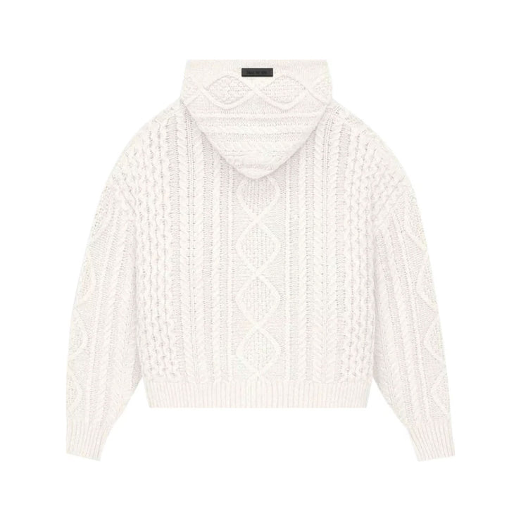 Fear of God Essentials Cable Knit Hoodie - Cloud Dancer