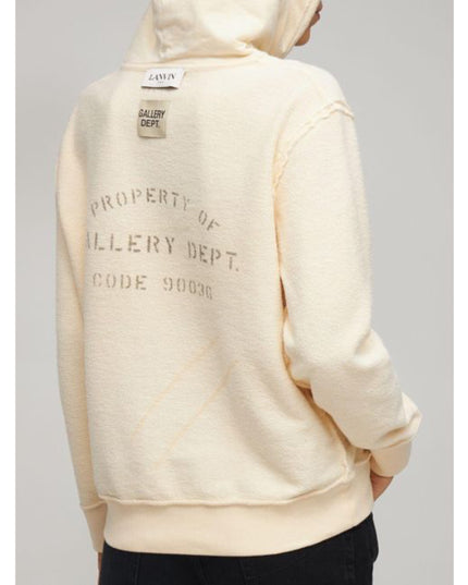 Gallery Dept x Lanvin Logo Washed Cotton Hoodie - Cream