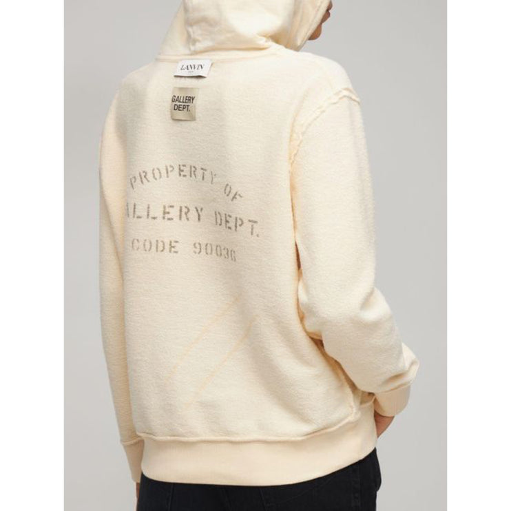 Gallery Dept x Lanvin Logo Washed Cotton Hoodie - Cream