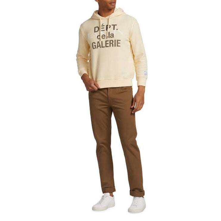 Gallery Dept x Lanvin Logo Washed Cotton Hoodie - Cream