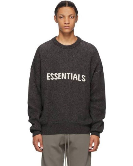 FEAR OF GOD ESSENTIALS Knit Sweater - Black/Dark Slate