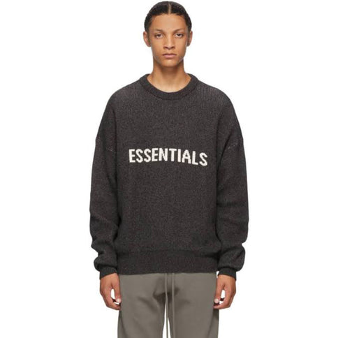 FEAR OF GOD ESSENTIALS Knit Sweater - Black/Dark Slate