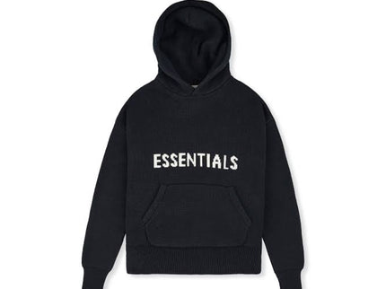 FEAR OF GOD ESSENTIALS Knit Hoodie - Black