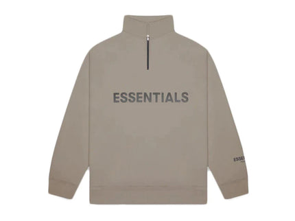 FEAR OF GOD ESSENTIALS 3D Silicon Applique Half Zip Pullover Sweater - Cement (SS20)