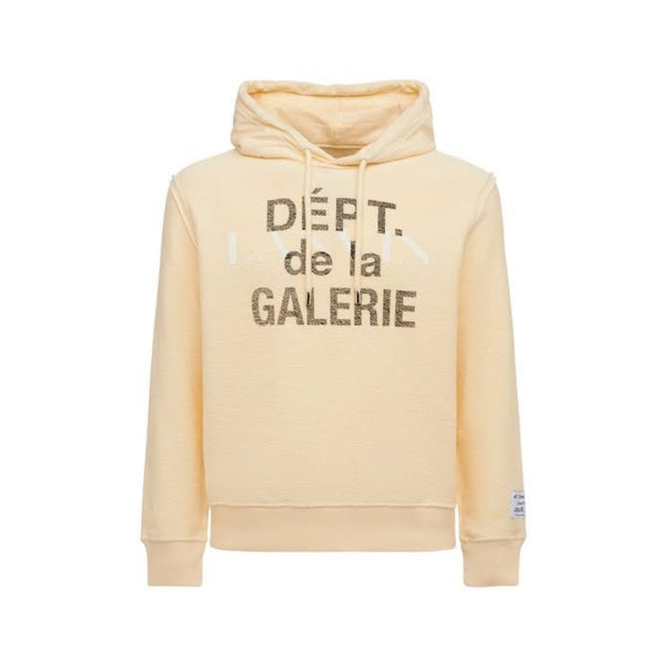 Gallery Dept x Lanvin Logo Washed Cotton Hoodie - Cream