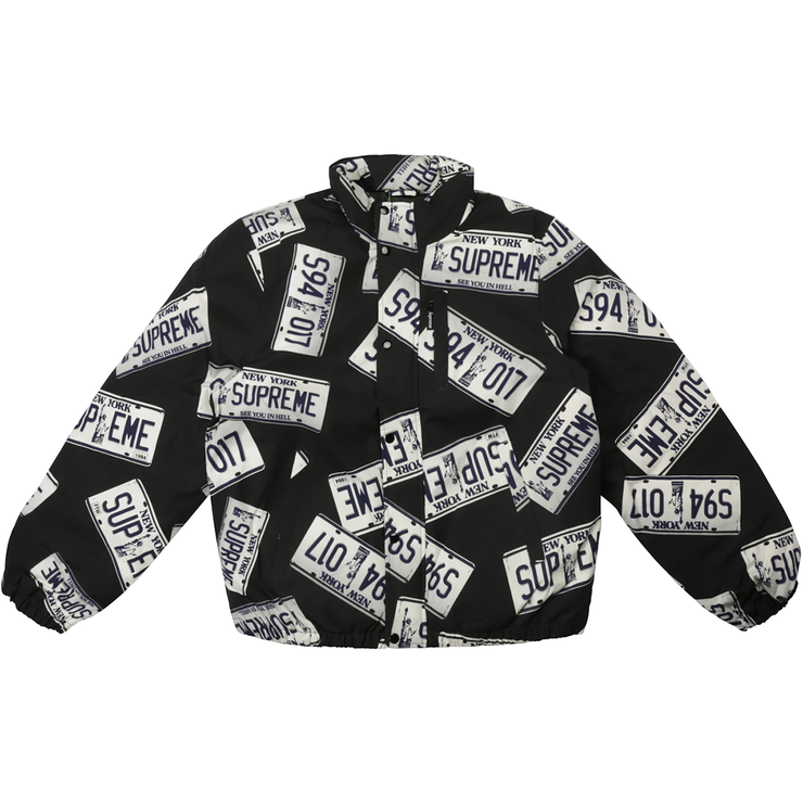 Supreme License Plate Puffy Jacket - Black (FW17)