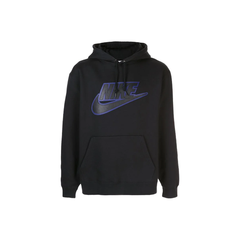 Supreme Nike Leather Applique Hoodie - Black (FW19)