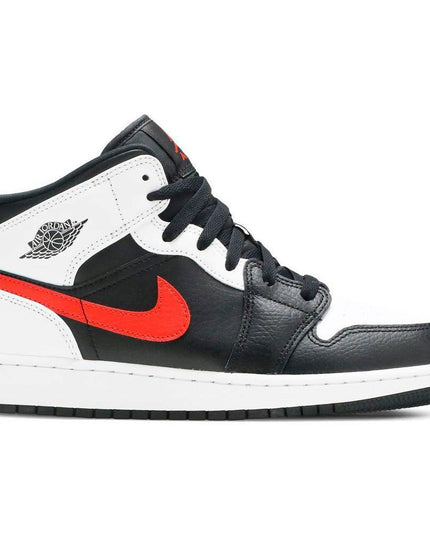 Air Jordan 1 Mid 'Black Chile Red White' (GS)