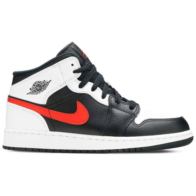 Air Jordan 1 Mid 'Black Chile Red White' (GS)