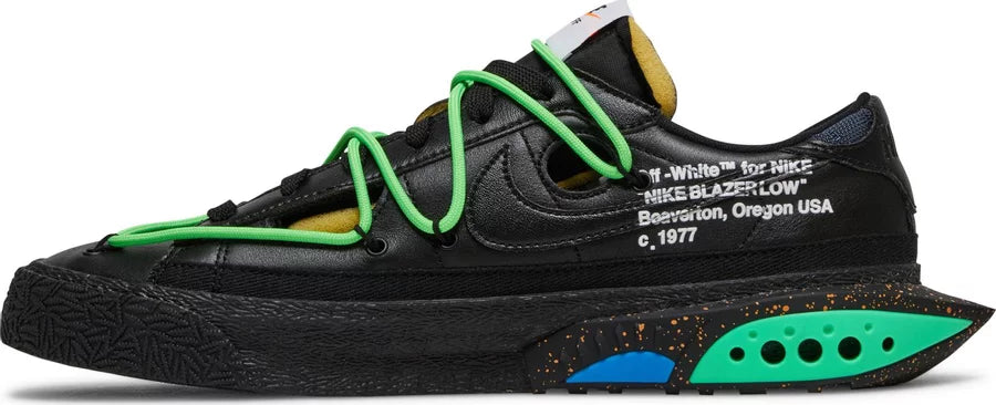 Off-White x Orange nike Blazer Low 'Black Electro Green'