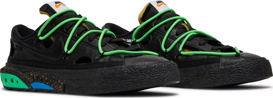 Off-White x Orange nike Blazer Low 'Black Electro Green'