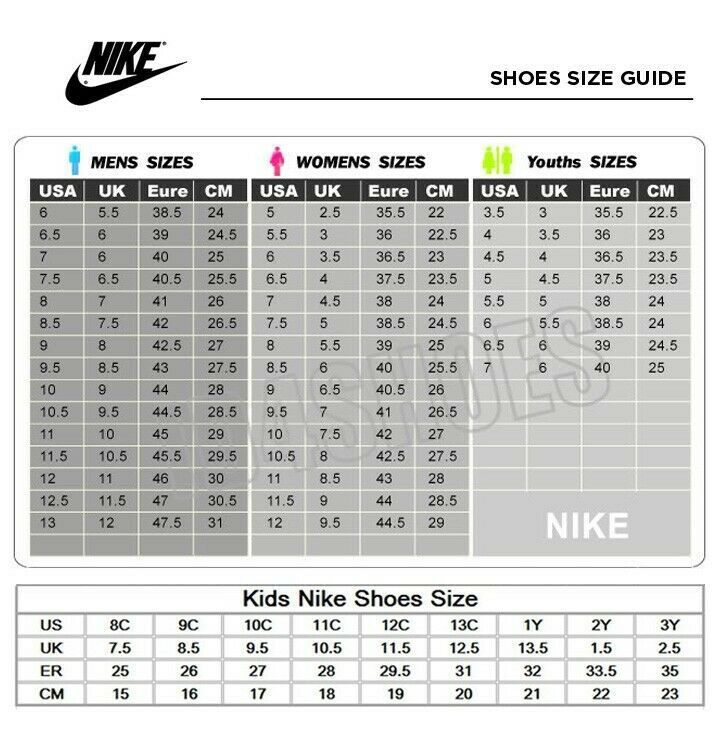 Nike jordan 1 size chart Clearance