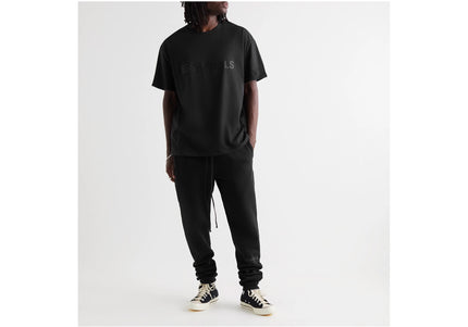 FEAR OF GOD ESSENTIALS 3D Silicon Applique T-Shirt - Black