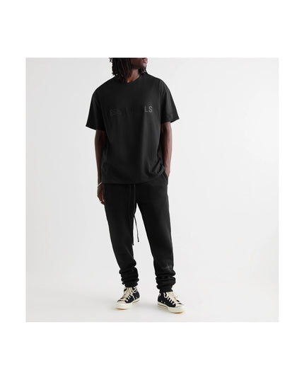 FEAR OF GOD ESSENTIALS 3D Silicon Applique T-Shirt - Black