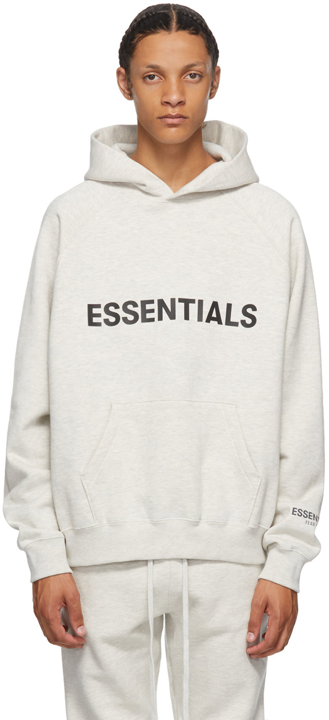 Fear of God Essentials 3D Silicon Applique Pullover Hoodie Heather Oatmeal