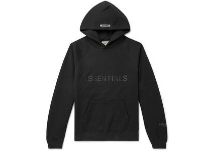 FEAR OF GOD ESSENTIALS 3D Silicon Applique Pullover Hoodie - Black