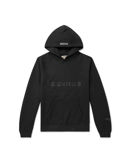 FEAR OF GOD ESSENTIALS 3D Silicon Applique Pullover Hoodie - Black