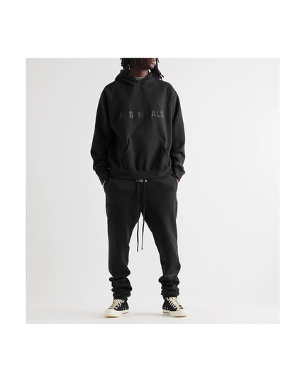 FEAR OF GOD ESSENTIALS 3D Silicon Applique Pullover Hoodie - Black