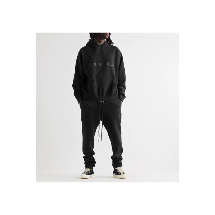 FEAR OF GOD ESSENTIALS 3D Silicon Applique Pullover Hoodie - Black