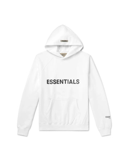 FEAR OF GOD ESSENTIALS 3D Silicon Applique Pullover Hoodie - White