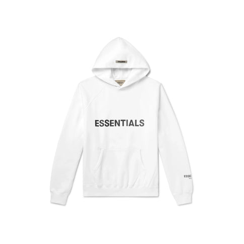 FEAR OF GOD ESSENTIALS 3D Silicon Applique Pullover Hoodie - White