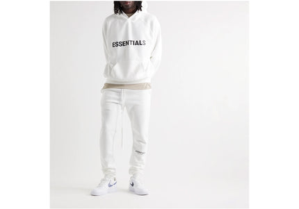 FEAR OF GOD ESSENTIALS 3D Silicon Applique Pullover Hoodie - White