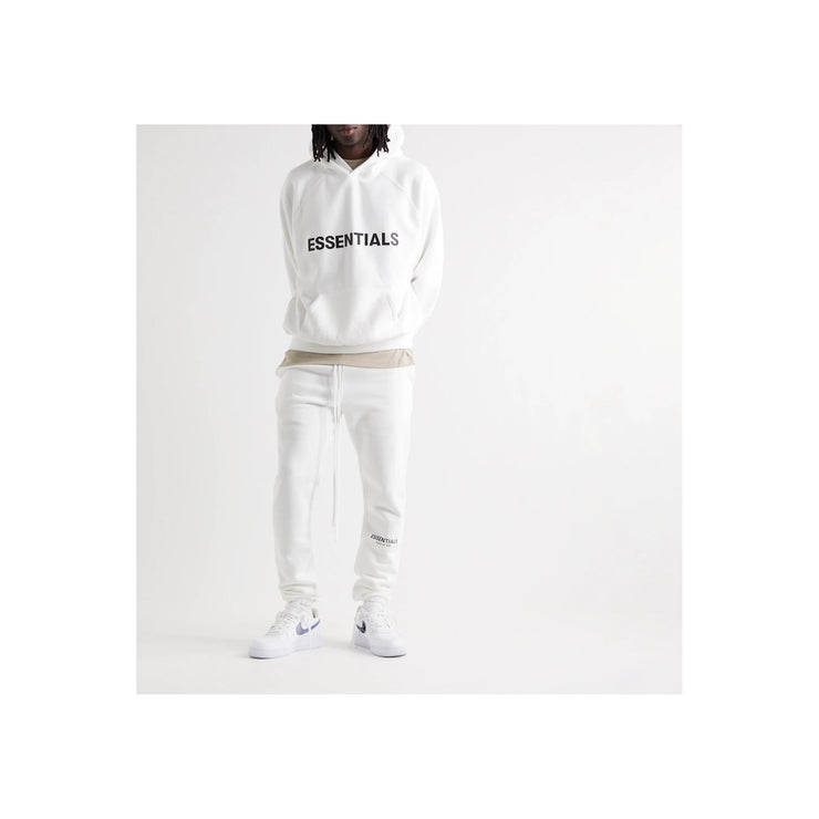 FEAR OF GOD ESSENTIALS 3D Silicon Applique Pullover Hoodie - White