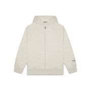 FEAR OF GOD ESSENTIALS 3D Silicon Applique Full Zip Up Hoodie - Oatmeal