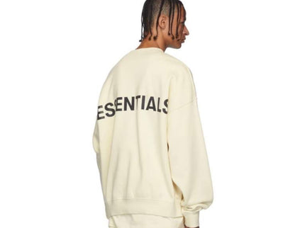 FEAR OF GOD ESSENTIALS 3M Logo Crewneck Sweatshirt - Cream