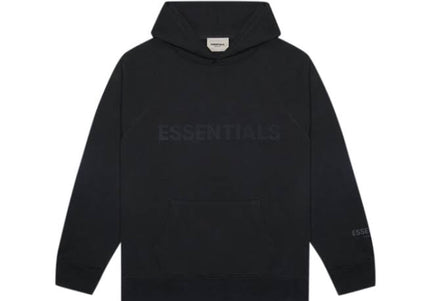 FEAR OF GOD ESSENTIALS 3D Silicon Applique Pullover Hoodie - Black