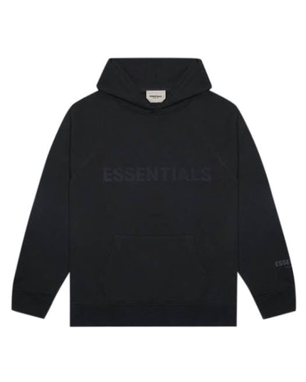 FEAR OF GOD ESSENTIALS 3D Silicon Applique Pullover Hoodie - Black