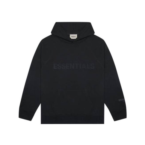 FEAR OF GOD ESSENTIALS 3D Silicon Applique Pullover Hoodie - Black