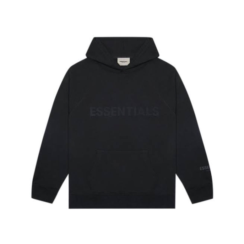 FEAR OF GOD ESSENTIALS 3D Silicon Applique Pullover Hoodie - Black