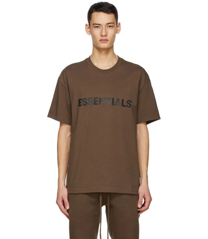 FEAR OF GOD ESSENTIALS 3D Silicon Applique T-Shirt - Brown