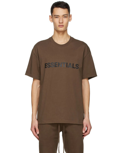 FEAR OF GOD ESSENTIALS 3D Silicon Applique T-Shirt - Brown