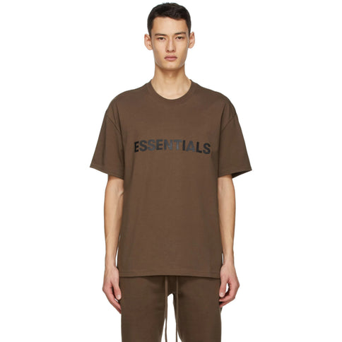 FEAR OF GOD ESSENTIALS 3D Silicon Applique T-Shirt - Brown