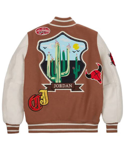 Travis Scott x Jordan Varsity Jacket - Antique Brown