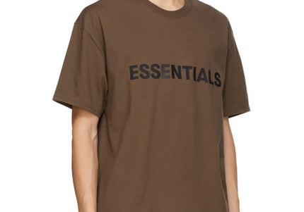 FEAR OF GOD ESSENTIALS 3D Silicon Applique T-Shirt - Brown