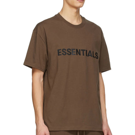 FEAR OF GOD ESSENTIALS 3D Silicon Applique T-Shirt - Brown