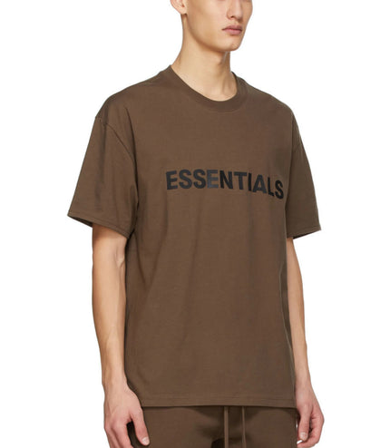 FEAR OF GOD ESSENTIALS 3D Silicon Applique T-Shirt - Brown