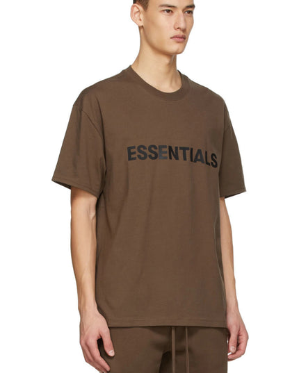 FEAR OF GOD ESSENTIALS 3D Silicon Applique T-Shirt - Brown