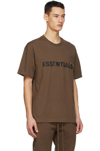 FEAR OF GOD ESSENTIALS 3D Silicon Applique T-Shirt - Brown