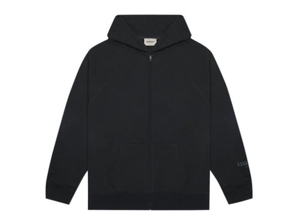 FEAR OF GOD ESSENTIALS 3D Silicon Applique Full Zip Up Hoodie - Black (SS20)