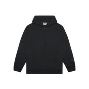 FEAR OF GOD ESSENTIALS 3D Silicon Applique Full Zip Up Hoodie - Black
