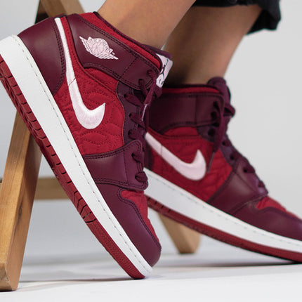 Air Jordan 1 Mid SE 'Red Quilt' (GS)
