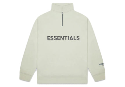 FEAR OF GOD ESSENTIALS 3D Silicon Applique Half Zip Pullover Sweater - Sage