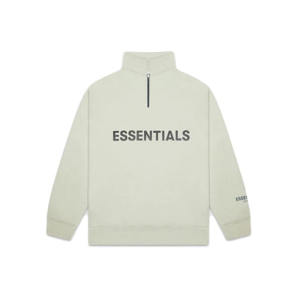 FEAR OF GOD ESSENTIALS 3D Silicon Applique Half Zip Pullover Sweater - Sage